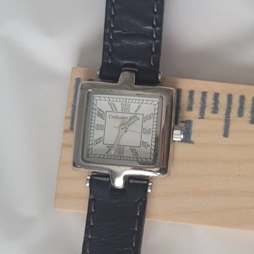 Watch Leather Wrap Band Black & Purple Coldwater Creek Ladies